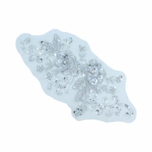 39cm - Floral Motif - Silver