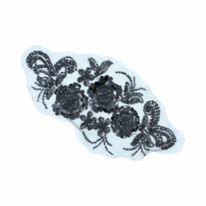 28cm - Floral Motif - Black