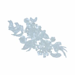 30cm - Floral Motif - White Luster