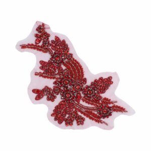 29cm - Crystal Floral Motif - Red