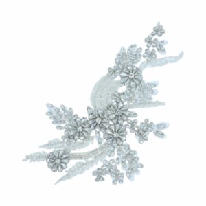 29cm - Crystal Floral Motif - Silver