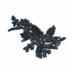 29cm - Crystal Floral Motif - Black