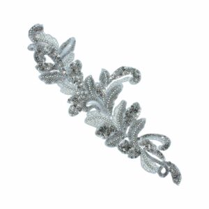 44cm - Floral Motif - Gun Metal / Silver