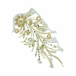 38cm - Floral Motif - Black - Left