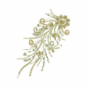 38cm - Floral Motif - Black - Right