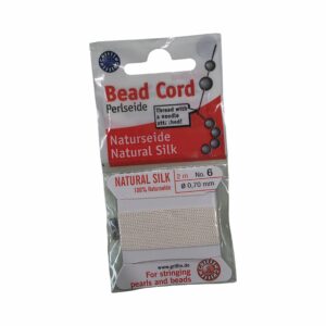 Natural Silk Bead Cord - 0.7mm - White