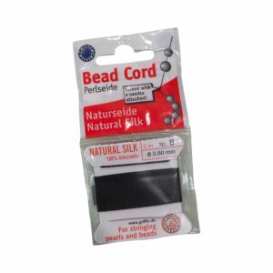 Natural Silk Bead Cord - 0.8mm - Black