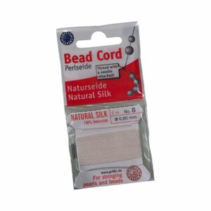 Natural Silk Bead Cord - 0.8mm - White