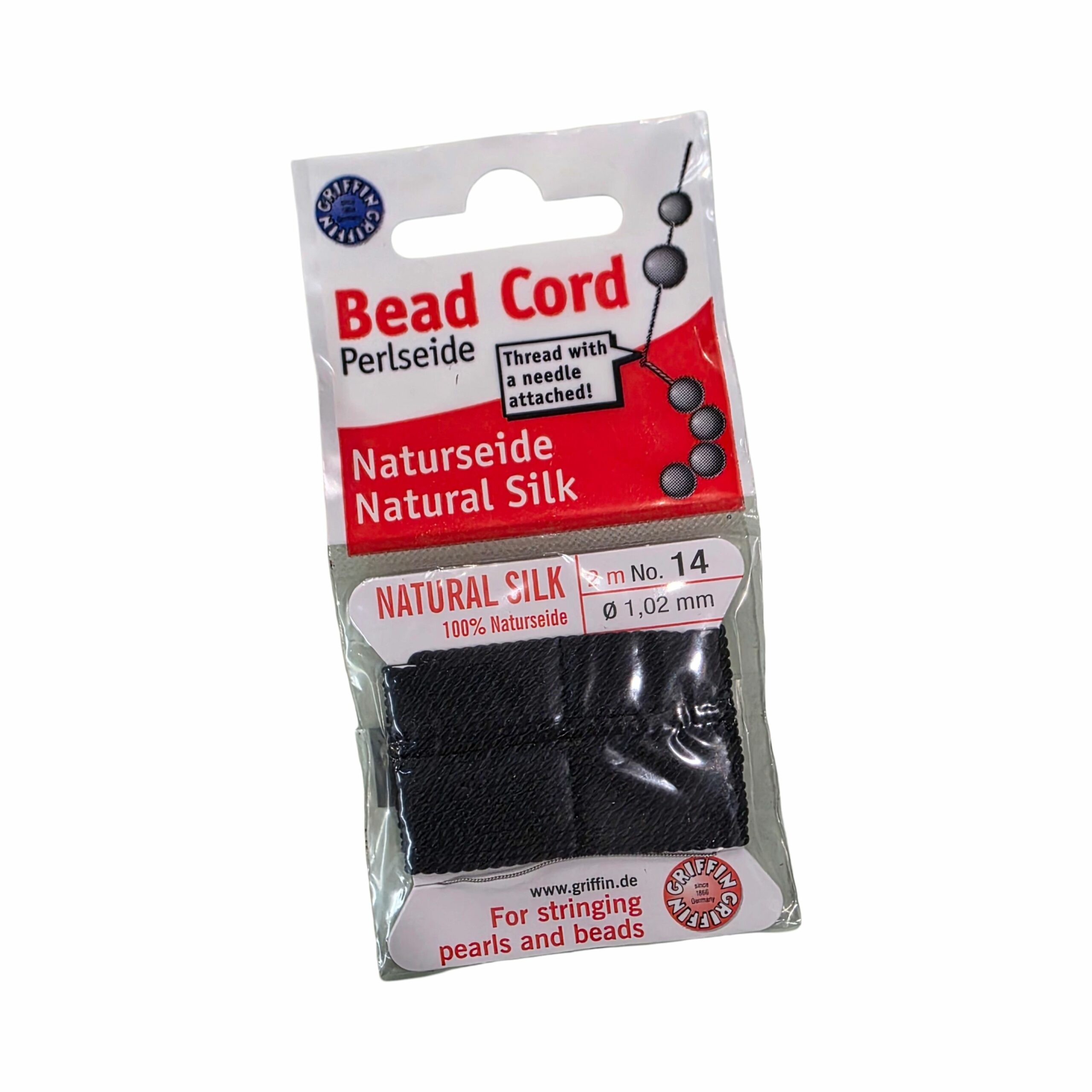 Natural Silk Bead Cord - 1.02mm - Black