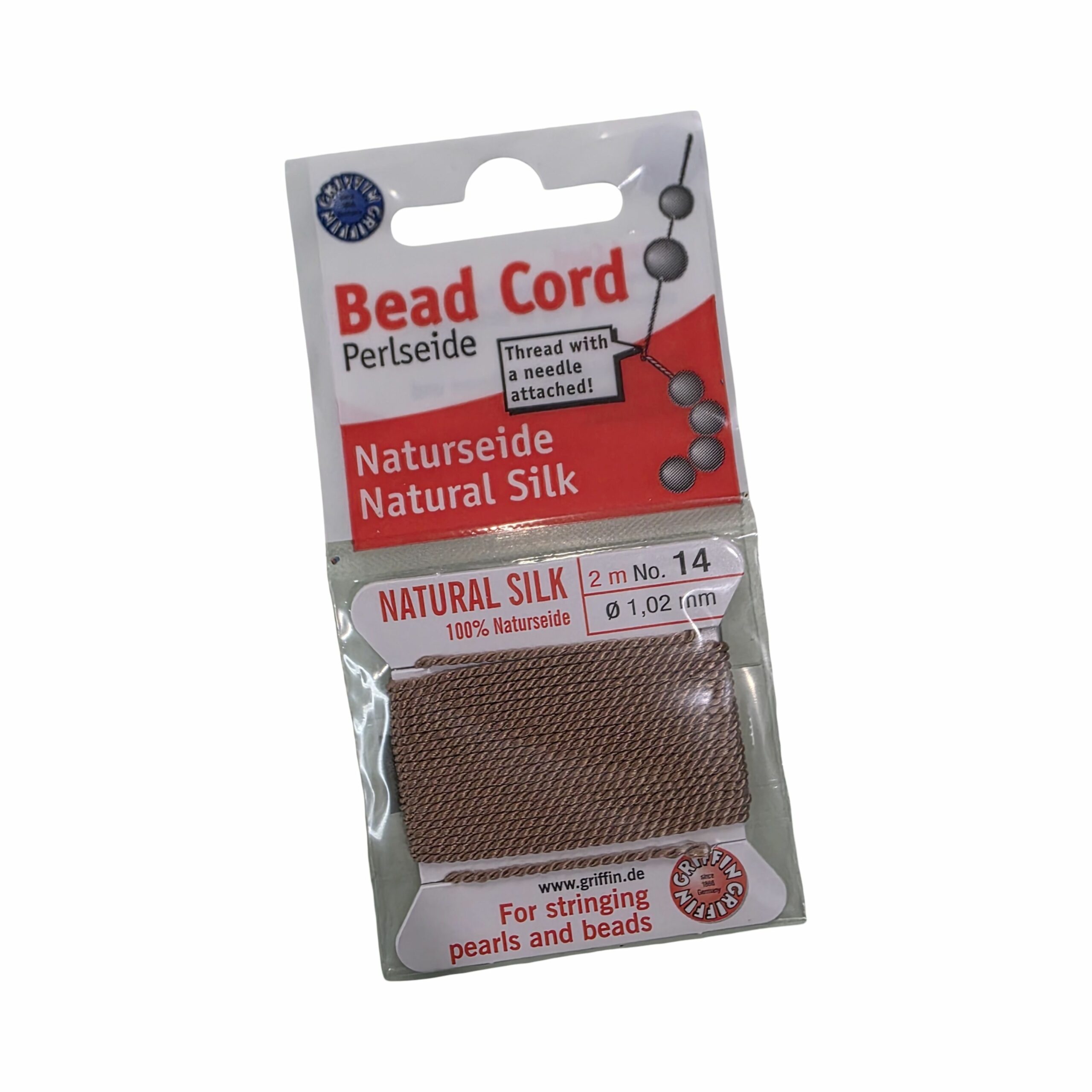 Natural Silk Bead Cord - 1.02mm - Beige