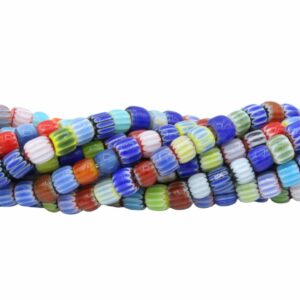 Drum Lampwork Beads - Glass - 6mm - 39cm Strand - Mix Colour