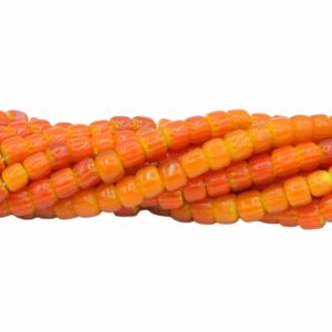 Drum Lampwork Beads - Glass - 6mm - 39cm Strand - Orange