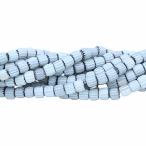 Drum Lampwork Beads - Glass - 6mm - 39cm Strand - Grey