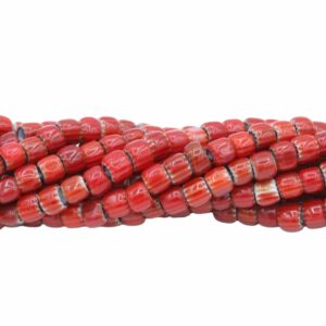 Drum Lampwork Beads - Glass - 6mm - 39cm Strand - Red