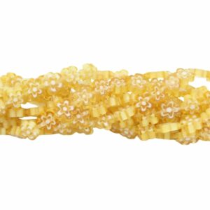 Flower Lampwork Beads - Glass - 8mm - 40cm Strand - Citrine