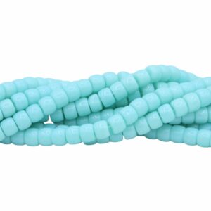 Abacus Spacer Beads - Glass - 8 x 6mm - 39cm Strand - Aqua
