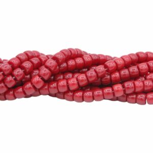 Abacus Spacer Beads - Glass - 8 x 6mm - 39cm Strand - Dark Red