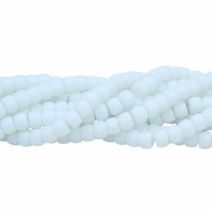 Abacus Spacer Beads - Glass - 8 x 6mm - 39cm Strand - White