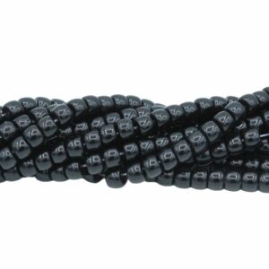 Abacus Spacer Beads - Glass - 8 x 6mm - 39cm Strand - Black
