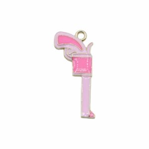 Gun Charm - 30mm - Gold / Pink
