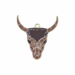 Bull Charm - 36mm - Gold / Brown