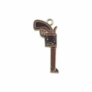 Gun Charm - 30mm - Gold / Brown
