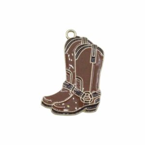 Cowboy Boots Charm - 30mm - Gold / Brown