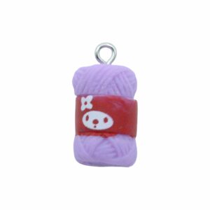 Knitting Wool Charms - 18mm - Purple