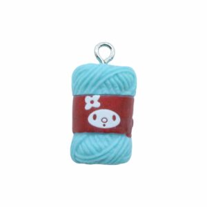 Knitting Wool Charms - 18mm - Blue