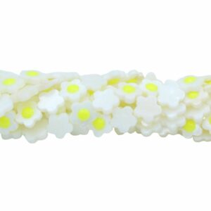 Shell Flower Beads - 10mm - 39cm Strand - Yellow