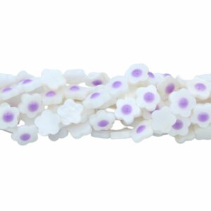 Shell Flower Beads - 10mm - 39cm Strand - Purple