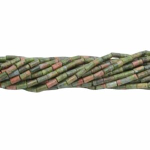 4 x 2mm Tube Bead - Unakite - 38cm Strand