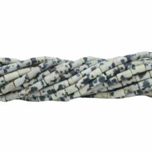 4 x 2mm Tube Bead - Dalmation Stone - 38cm Strand