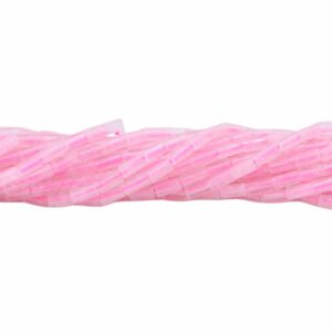 4 x 2mm Tube Bead - Rose Quartz - 38cm Strand