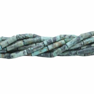 13 x 4mm Tube Bead - African Turquoise - 38cm Strand