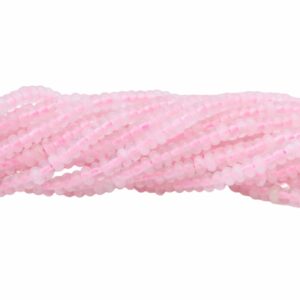 4 x 2mm Rondelle Shape Bead - Rose Quartz - 39cm Strand