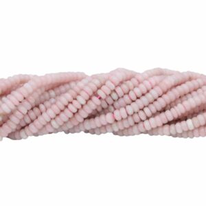 4 x 2mm Rondelle Shape Bead - Pink Opal - 39cm Strand