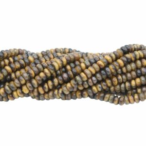4 x 2mm Rondelle Shape Bead - Tiger Eye - 39cm Strand