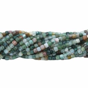 Cube Bead – 2.5mm - 39cm Strand - Indian Agate