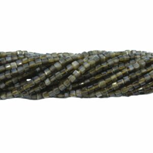 Cube Bead – 2.5mm - 39cm Strand - Black Obsidian