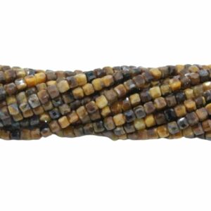 Cube Bead – 2.5mm - 39cm Strand - Tiger Eye