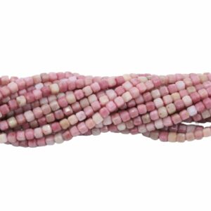 Cube Bead – 2.5mm - 39cm Strand - Rhodonite