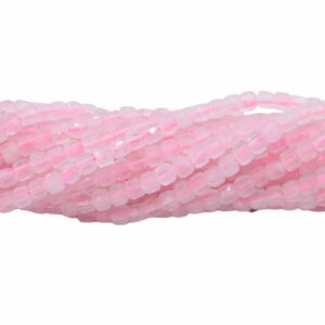 Cube Bead – 2.5mm - 39cm Strand - Rose Quartz