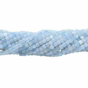 Cube Bead – 2.5mm - 39cm Strand - Aquamarine