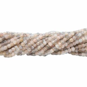 Cube Bead – 2.5mm - 39cm Strand - Blackbone Sunstone