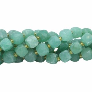 Cube Bead – 8mm - Faceted - 37cm Strand - Aventurine