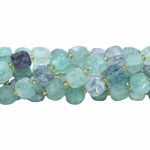 Cube Bead – 8mm - Faceted - 37cm Strand - Fluorite