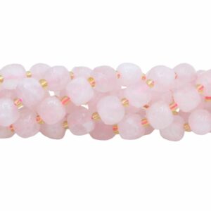 Cube Bead – 8mm - Faceted - 37cm Strand - Rose Quartz