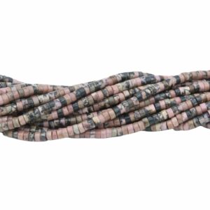 4 x 2mm Heishi Bead - Rhodochrosite - 38cm Strand