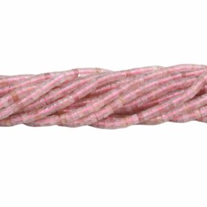 4 x 2mm Heishi Bead - Strawberry Quartz - 38cm Strand